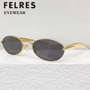 Metall Oval Sonnenbrille Herren Damen Mode Outdoor Autofahren Schirm Brille UV400 Neu - Bild 1 von 16