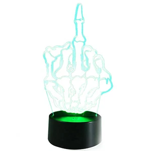 7 Color Changing Hot Middle Finger 3D LED illusion Night Light Desk Table Lamp B - Picture 1 of 11