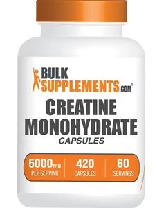 BulkSupplements Creatine Monohydrate Capsules - 5g per Serving - 420 Capsules - Picture 1 of 6