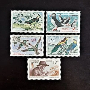 Postage Stamps France 1960, 1956 Museum de Paris. Series Birds Set 5 pcs MH - Picture 1 of 9