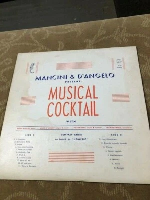 MANCINI & D"ANGELO Italian cruiseship ALBUM MUSICAL COCKTAIL AUTOGRAPHED LP Foto 1 de 3