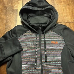 Fila Sport Black & Multicolored Aztec Jacket / Hoodie Size Medium Women - Picture 1 of 10