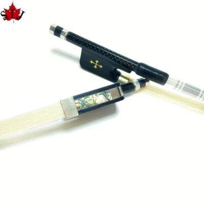 2pcs plaid black Carbon fiber CELLO bow 4/4,white bow hair cello bow - Image 1 of 4