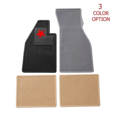 4 PCS Rubber Classic Floor Mat Volkswagen Beetle  1960 - 1979 Black Cream Gren - Image 1 of 4