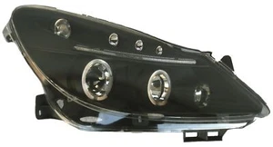 COPPIA Set fari anteriori TUNING CORSA D 2006-2011 neri ANGEL EYES e luci LED - Photo 1/1