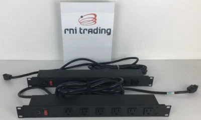 LOT OF 4 Wiremold J60B2B-90 Rack Mount Power Strip 6 Outlet 15A - Image 1 of 4