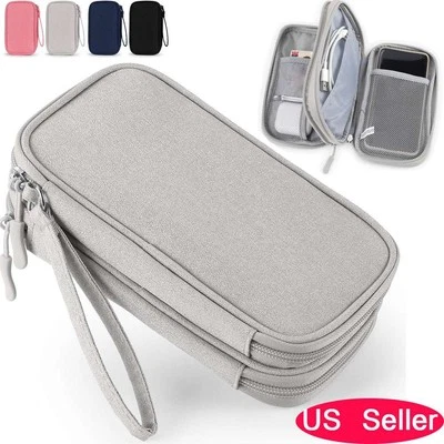 Portable Electronic Organizer Travel Cable Storage Bag Cord Case Accessories USA Foto 1 de 4
