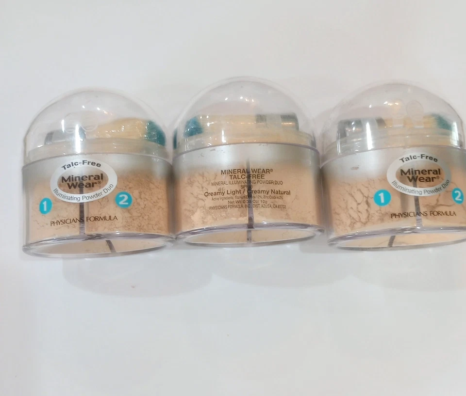 physicians formula Mineral Wear Illuminating Powder Duo Creamy Light Nat 3 Lot - Image 1 of 1