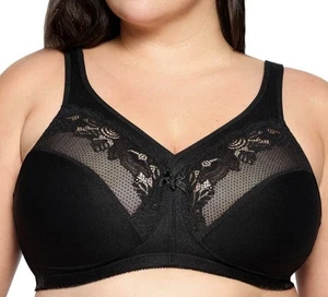 Glamorise Bra Women 38DD MagicLift Minimizer Black Wirefree 1003 Full Coverage - Picture 1 of 13