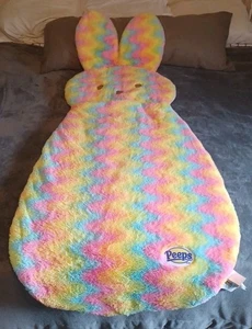 Peeps Bunny Sleeping Slumber Bag Nap Camping Sleepover Tie-Dye Color - Picture 1 of 6