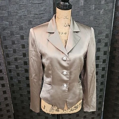 Chaqueta Blazer Pamela Dennis Bronce Seda Talla 6 Foto 1 de 4