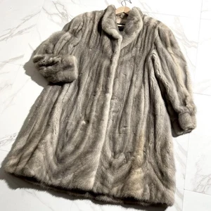 SAGA MINK Blue Iris Gin Saga Pelzmantel Damen XL LL selten grau Etude Luxus - Bild 1 von 24