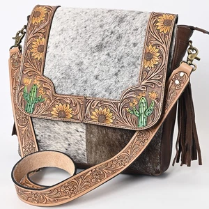 AD American Darling Messenger Hair on Hand Tooled Genuine Leather Western Women - Bild 1 von 5
