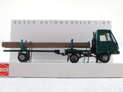 Busch 42229 Multicar M26 (1991) mit Nachläufer und Baumstämmen 1:87/H0 NEU/OVP - Bild 1 von 4