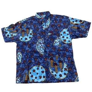 Camisa Gráfica Signum Hombres L Gran Tamaño Mariposa Estrella de Mar Azul Naranja Geométrica - Imagen 1 de 23