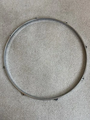 70s Premier 16” Die-Cast Floor Tom Drum Hoop - COB Chrome over Brass Lot #2 - Image 1 of 4