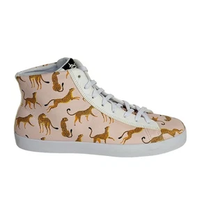 Zapatilla deportiva OTBT para mujer con holograma guepardo talla 9 elegante parte superior alta NUEVA rosa estampado de novedad - Imagen 1 de 11