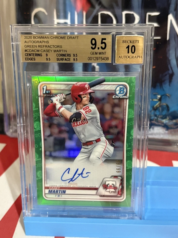 2020 Bowman Draft Chrome Casey Martin Green Refractor AUTO /99 Phillies - Image 1 of 1