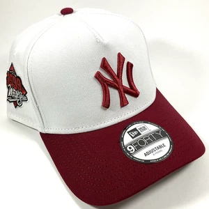 New Era New York NY Yankees Exclusive Maroon 9FORTY A-Frame Snapback Hat Cap - Picture 1 of 9