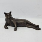 Cold Cast Bronze Cat Sculpture Artist Signed, 'Tom Moore'? Great Condition