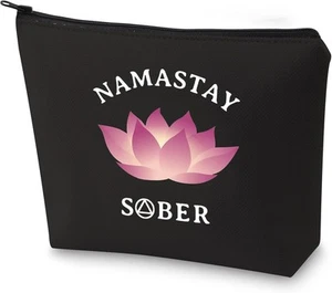 G2TUP Sober Gifts for Women NA AA Sobriety Black Makeup Bag - Picture 1 of 7