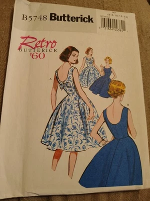 Butterick Sewing Pattern B5748 Retro Reproduction 1960's Dress Misses 6-14 Uncut - Image 1 of 4