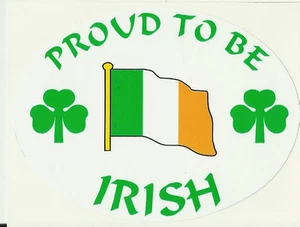 Proud to be Irish Ireland Tri Colour Flag Oval External Car Bumper Sticker Decal - Picture 1 of 1