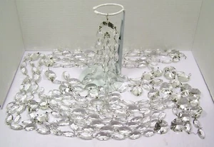 Ricambi lampadario vetro trasparente grande 215+ LOTTO ovale ottagonale vintage - Foto 1 di 5
