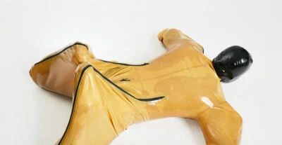 Body transparente de Halloween con capucha de goma látex BDSM con disfraces S-XXL Foto 1 de 2