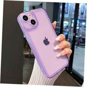 Designed for iPhone 14 6.1 inch,Sparkly Clear Case for Women,Soft TPU Purple - Picture 1 of 7