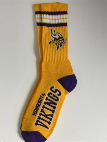 Minnesota Vikings Adult Socks FBF 4-Stripe 1 Pair- Large New Free Ship (D) Cover