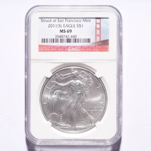 2011(S) Silver American Eagle Dollar NGC MS69 - Picture 1 of 2