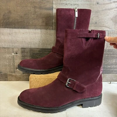 Nuevo Calvin Klein Ugilio 34F1604 Hombres EE. UU. 12 Botas de Gamuza Arándano Oscuro Hebilla con Cremallera Foto 1 de 4