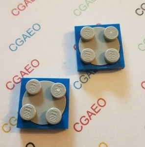 2X Lego 3680c02 Turntable 2X2 Plate with LIGHTBLUISHGRAY Top (3680 / 3679) BLUE - Imagen 1 de 1