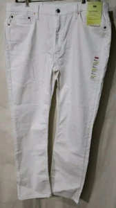 Pantalones de mezclilla rectos flexibles de tiro medio Levi's 514 para hombre blancos 40 x 32 manchados 724 - Imagen 1 de 8