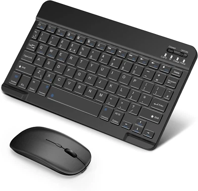 SOPPY Tragbare Bluetooth Tastatur und Maus, Wiederaufladbare Mini Tastatur, Kabellos - Bild 1 von 4