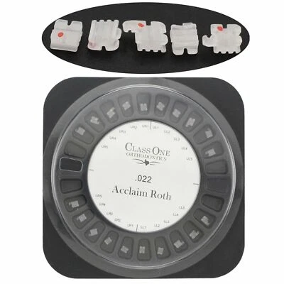 10Set Dental Orthodontic Class One Ceramic Brackets Brace Mini Roth 022 345 Hook - Image 1 of 4