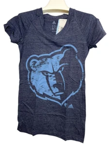 adidas Women's Memphis Grizzlies Crew Neck Short Sleeve T-Shirt Navy Small - Picture 1 of 3