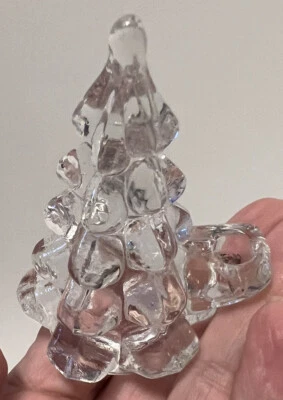 Candelabro Biedermann Vintage Vidrio Transparente Árbol de Navidad 2-7/8’’’ Foto 1 de 4