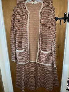 Vintage Size 12 COUNTRY CASUALS Rust & Beige Suit- Maxi Length Skirt & Jacket - Picture 1 of 5