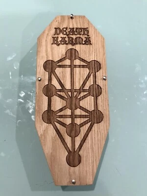 30/30 Death Karma 2015 History Of Death 1 Black Metal Cassette COFFIN Wooden Box - Image 1 of 4