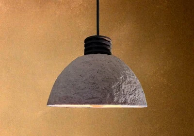 Lámpara Papel Maché, Luz Colgante, Natural (Diámetro 210mm) Foto 1 de 4