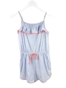 Boden, Girls' Ruffle Romper, Light Blue/Coral, Size 13-14Y - Picture 1 of 4