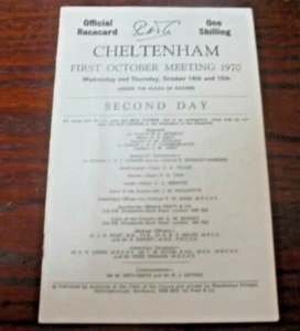 TARJETA DE CARRERA CHELTENHAM 15 DE OCTUBRE DE 1970 - PRIMERA REUNIÓN DE OCTUBRE SEGUNDO DÍA - Imagen 1 de 5