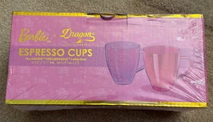 Barbie Espresso Cups Dragon Glassware, Dreamhouse Collection, 6oz - Set of Two! - Picture 1 of 2