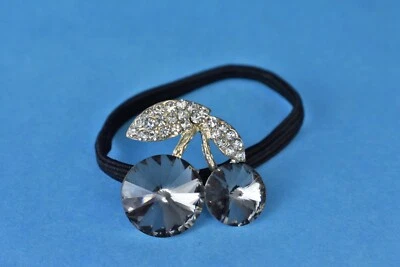 BLING! Beautiful Small Crystal Scrunchie - Smoky Cherries - NEW On Card! - Image 1 of 2