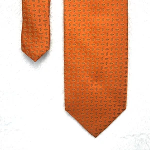 Jos A. Bank Orange Design Men’s Necktie 3.5”x 59” 100% Silk Made In Italy - Picture 1 of 10