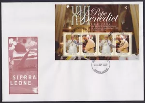 SIERRA LEONE Sc #2948a-d FDC SHEET of 4 POPE BENEDICT VISITS ISRAEL - Picture 1 of 1