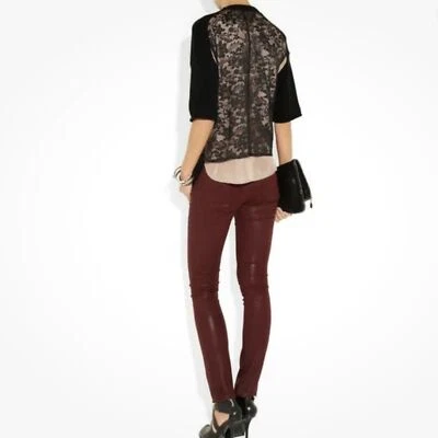 Женский свитер с коротким рукавом By Malene Birger шерсть мериноса нагрудник кружевной сзади размер S  - Изображение 1 из 4