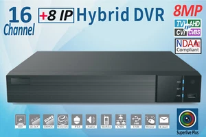 Superlive Plus 8MP 4K 16CH DVR HD Analog Hybrid DVR 2xSATA H.265 NDAA Compliant - Picture 1 of 4